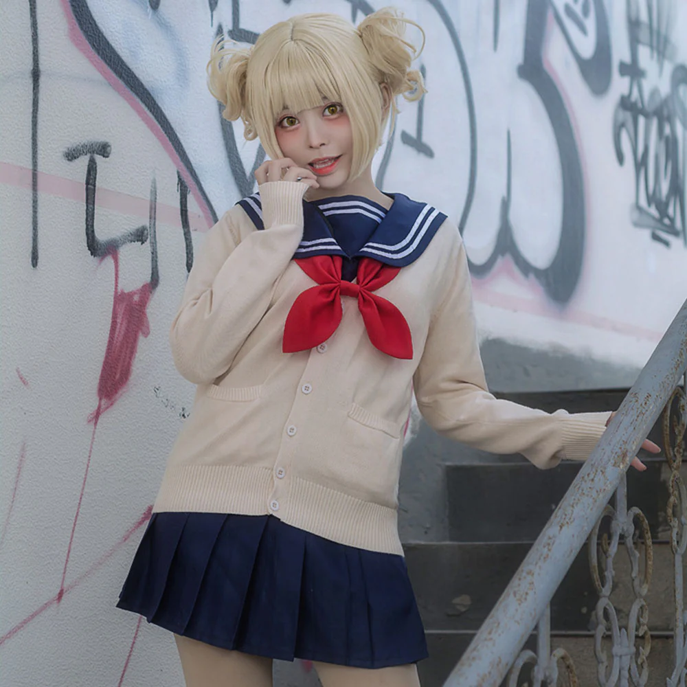 Anime My Hero Academia Himiko Toga League of Villains Costume With Wigs - Image 3