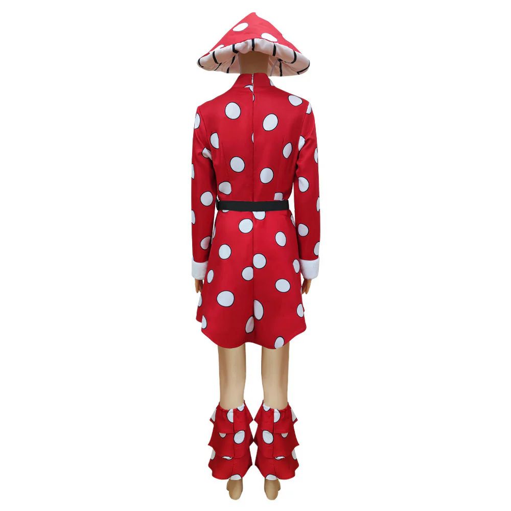 Anime My Hero Academia Komori Kinoko Cosplay Red Costume with Hat for Women and Kids - Image 4