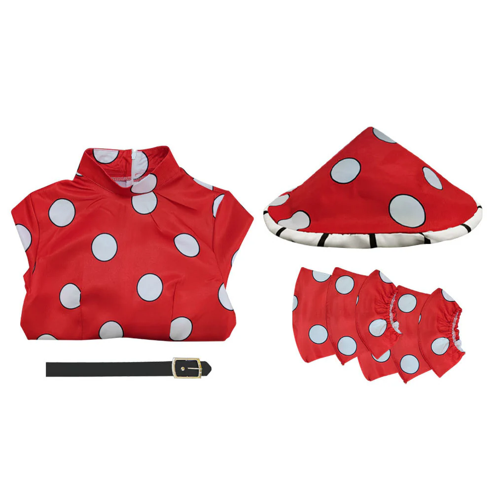 Anime My Hero Academia Komori Kinoko Cosplay Red Costume with Hat for Women and Kids - Image 7