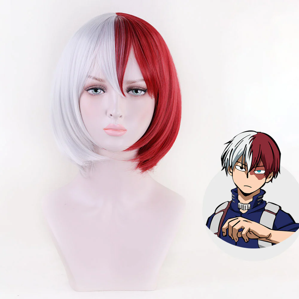 Anime My Hero Academia Todoroki Shoto Male Cosplay Wig Heat Resistant Sythentic Hair
