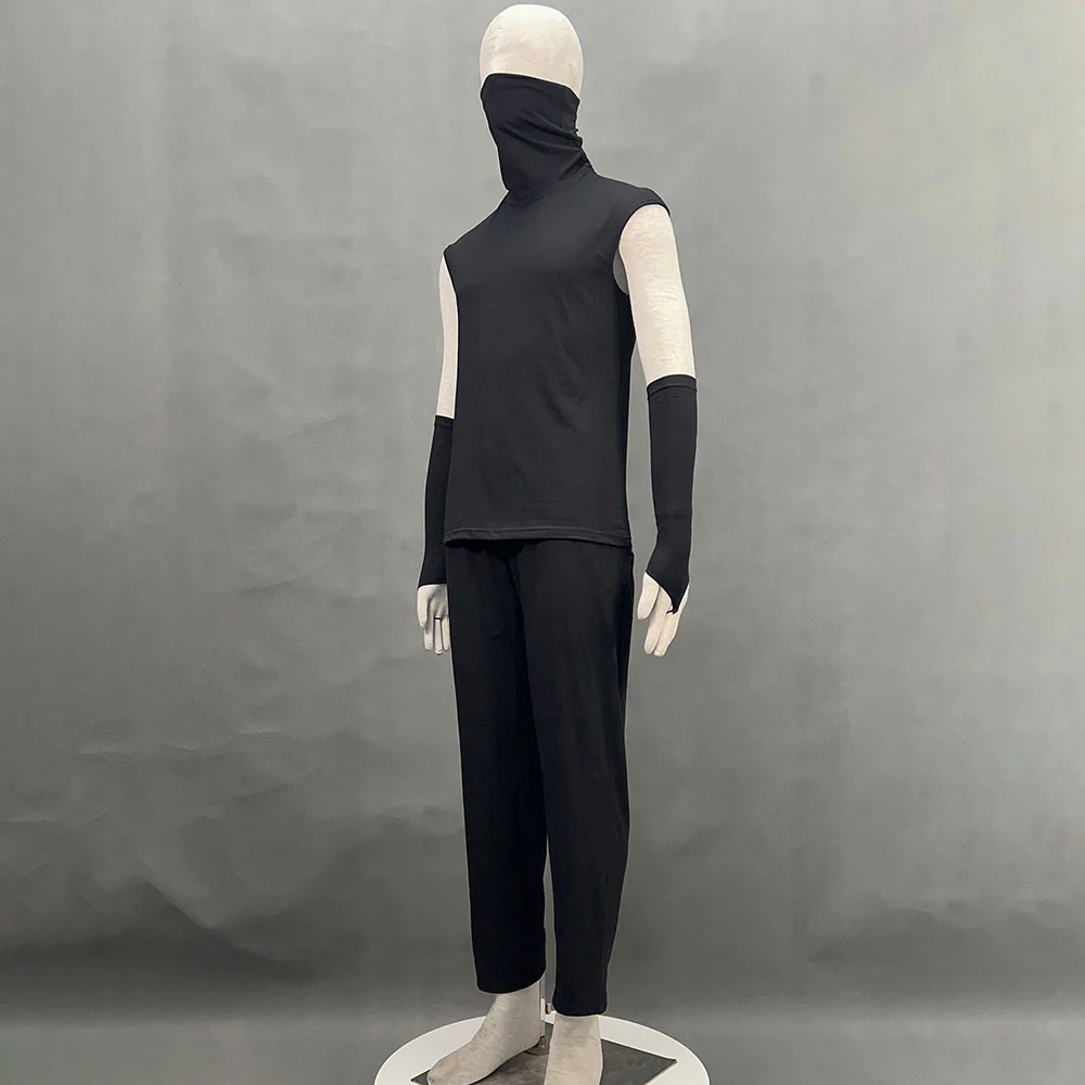 Anime Naruto Costume Hatake Kakashi Anbu Cosplay Mask Shirt Gray full Outfits with Accessories - Image 9