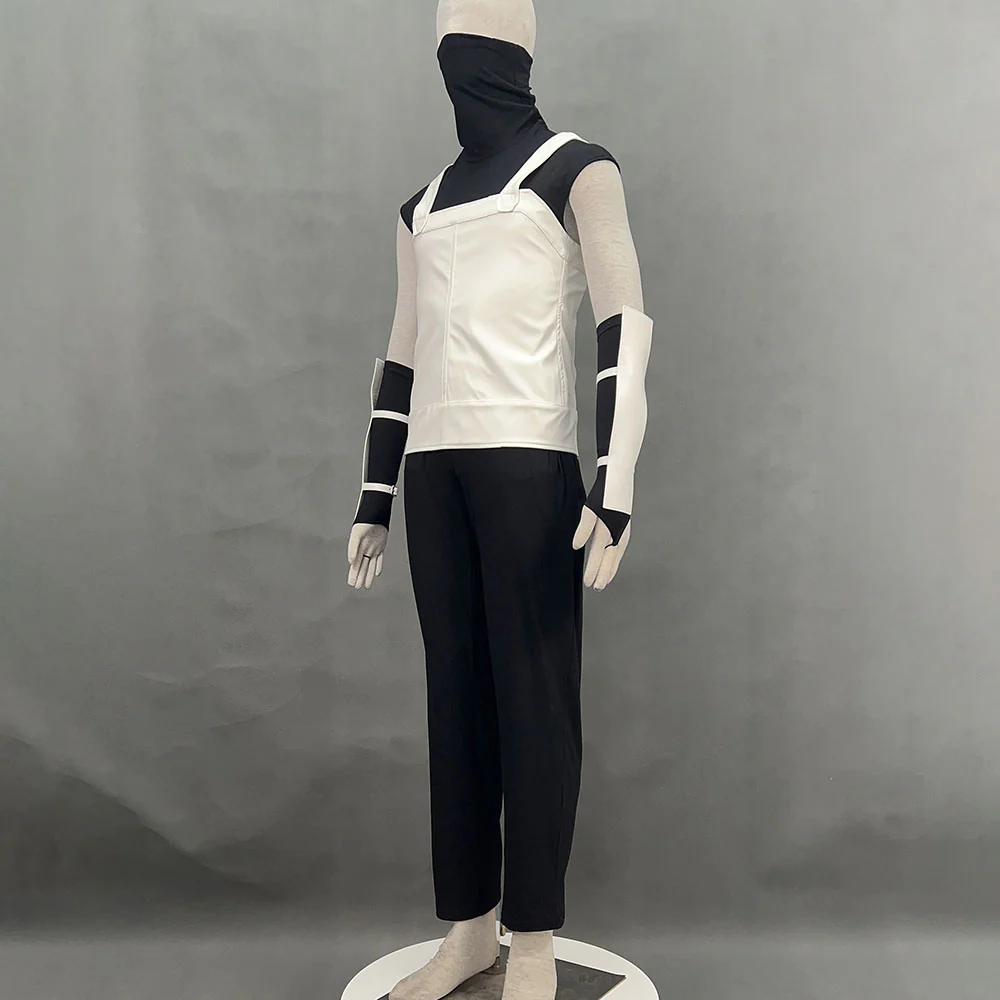 Anime Naruto Costume Hatake Kakashi Anbu Cosplay Mask Shirt White full Outfits with Accessories - Image 3