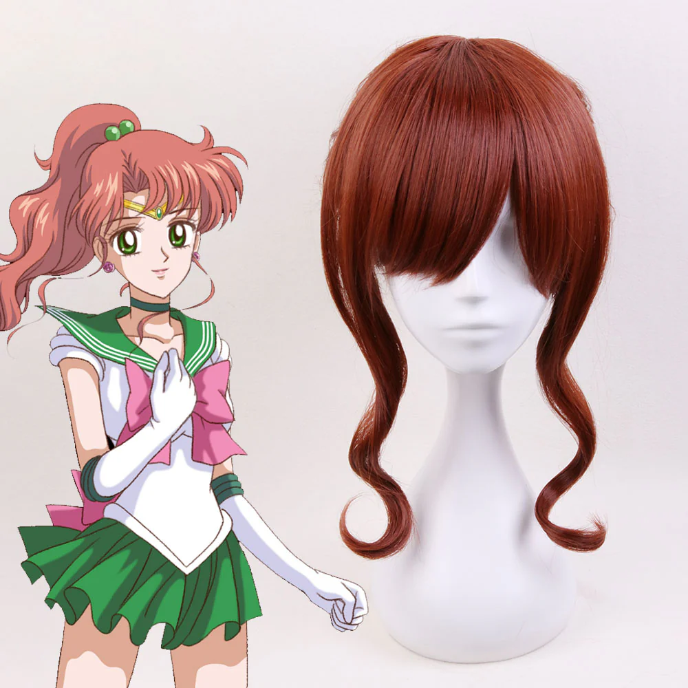 Anime Sailor Moon Sailor Jupiter Kino Makoto Cosplay Wig Heat Resistant Sythentic Hair