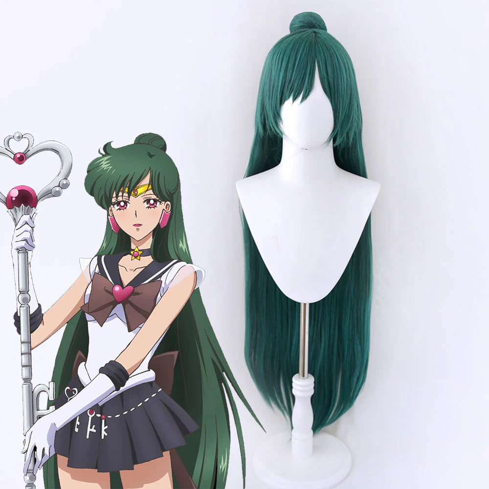 Anime Sailor Moon Sailor pluto Mingou setsuna Cosplay Wig Heat Resistant Sythentic Hair