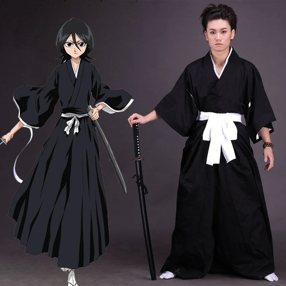 Bleach Costume 4PCS Die Pa Cosplay Kimono full Outfit for Men and Kids