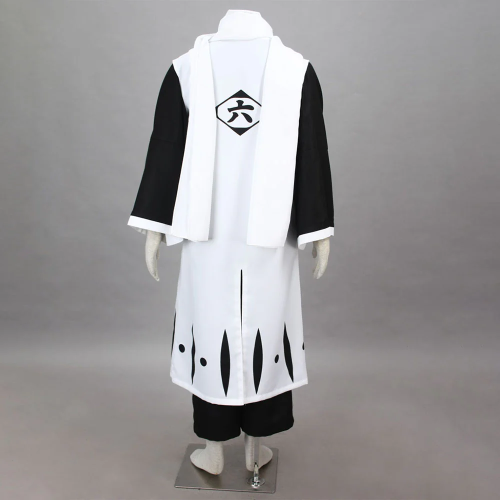 Bleach Costume Kuchiki Byakuya Cosplay Kimono Set 6th Division Captain Costume for Men and Kids - Image 3