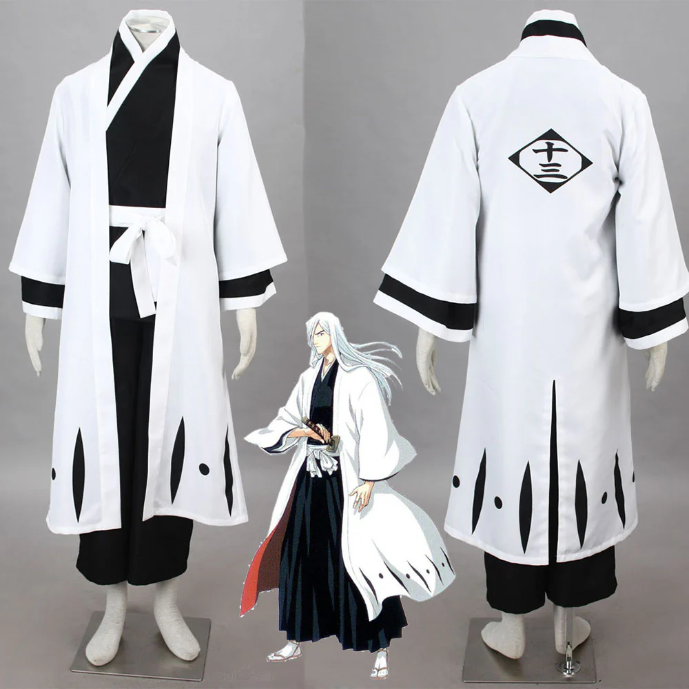 Bleach Costume Ukitake Juushirou Cosplay Kimono full Outfit 13th Division Captain Costume for Men and Kids