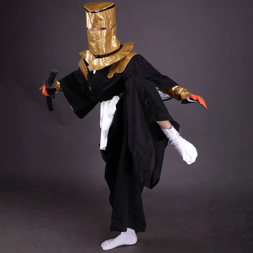 Bleach Komamura Sajin Cosplay Black Kimono full Outfit with Accessories for Men and Kids - Image 3
