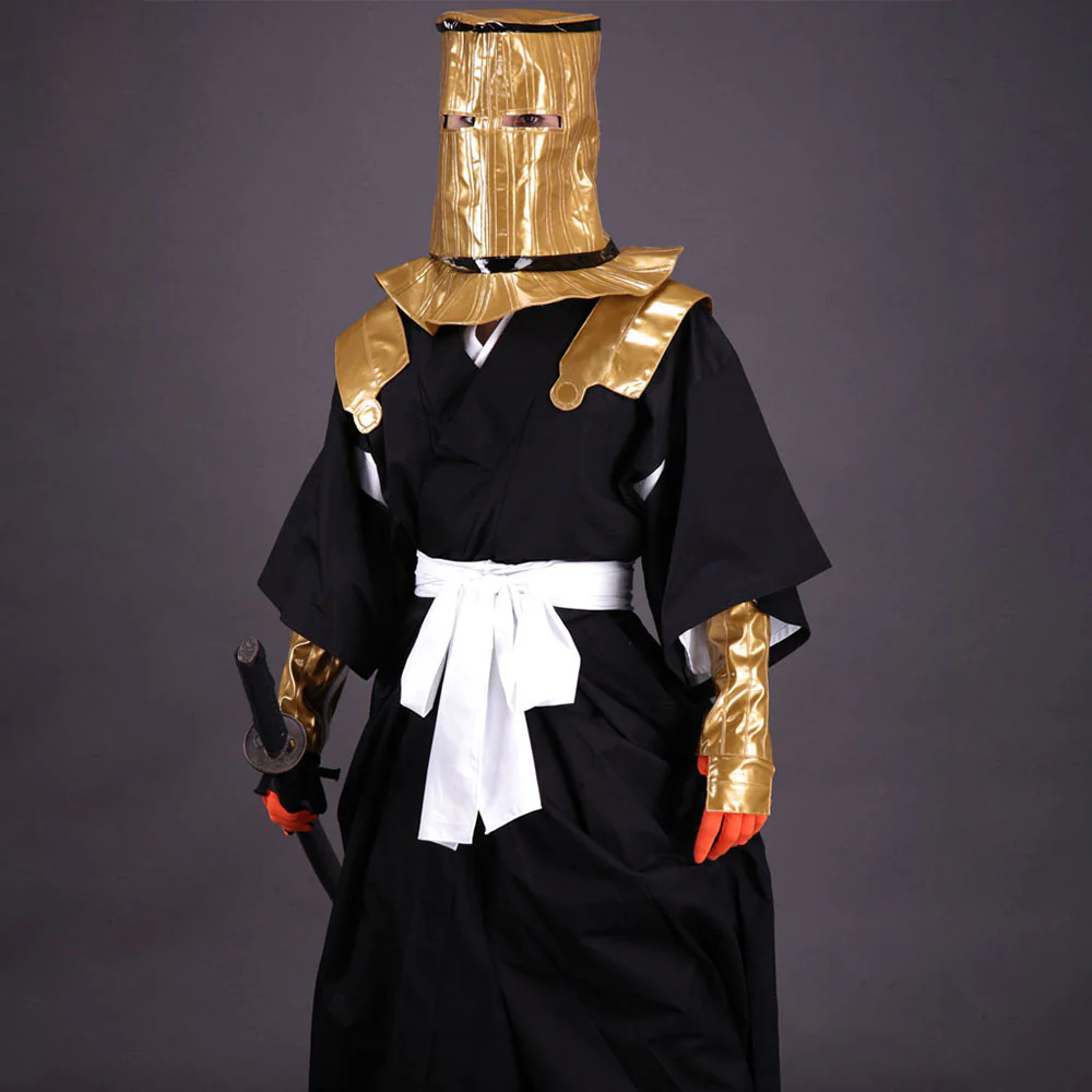 Bleach Komamura Sajin Cosplay Black Kimono full Outfit with Accessories for Men and Kids - Image 4
