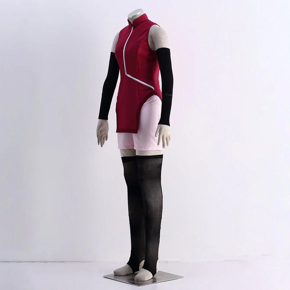 Boruto Costume Uchiha Sarada Cosplay full Outfit for Women and Kids - Image 3