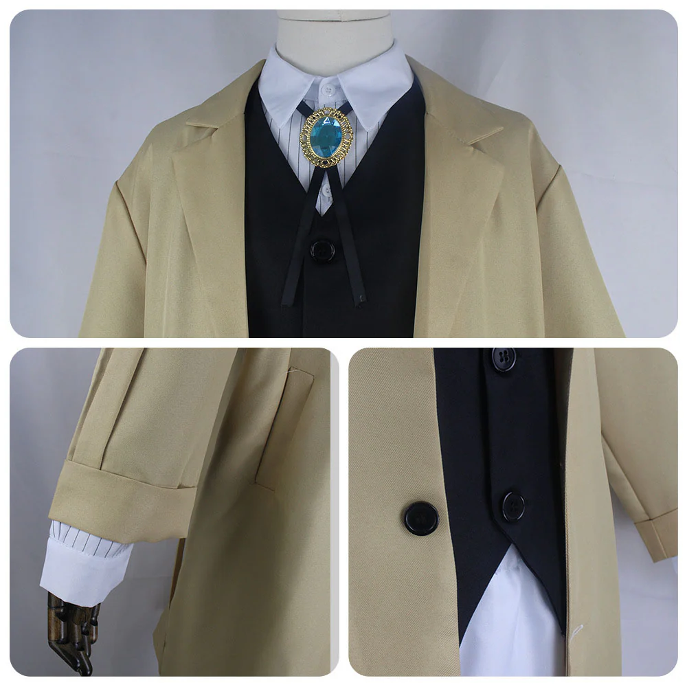Bungou Stray Dogs Costume Osamu Dazai Cosplay full Outfit with Accessories for Men - Image 5