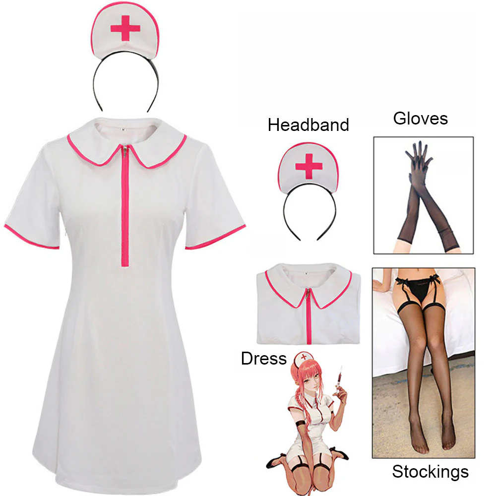Chainsaw Man Costume Makima Cosplay Nurse Suit with Accessories for Women - Image 3