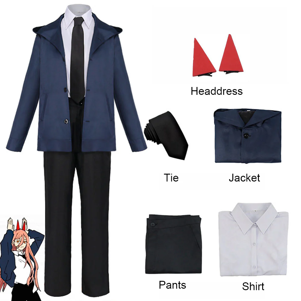 Chainsaw Man Costume Power Cosplay full Suits with Accessories Uniform for Women - Image 4