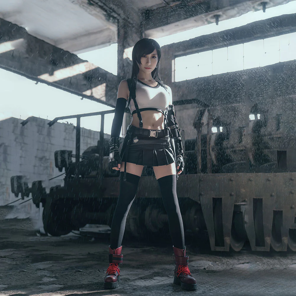 Final Fantasy 7 Costume Tifa Lockhart Cosplay 100% Remastered Full Outfit for Women and Kids - Image 13