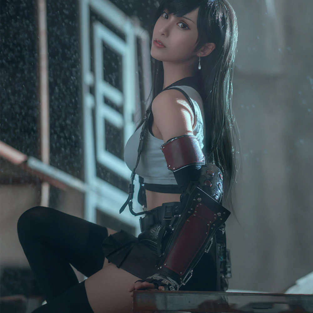 Final Fantasy 7 Costume Tifa Lockhart Cosplay 100% Remastered Full Outfit for Women and Kids - Image 4