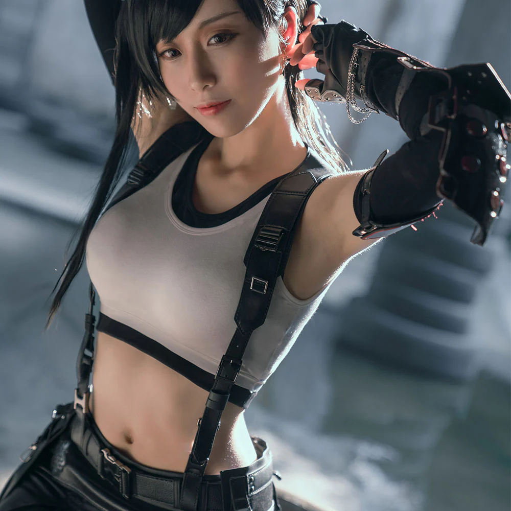 Final Fantasy 7 Costume Tifa Lockhart Cosplay 100% Remastered Full Outfit for Women and Kids - Image 5