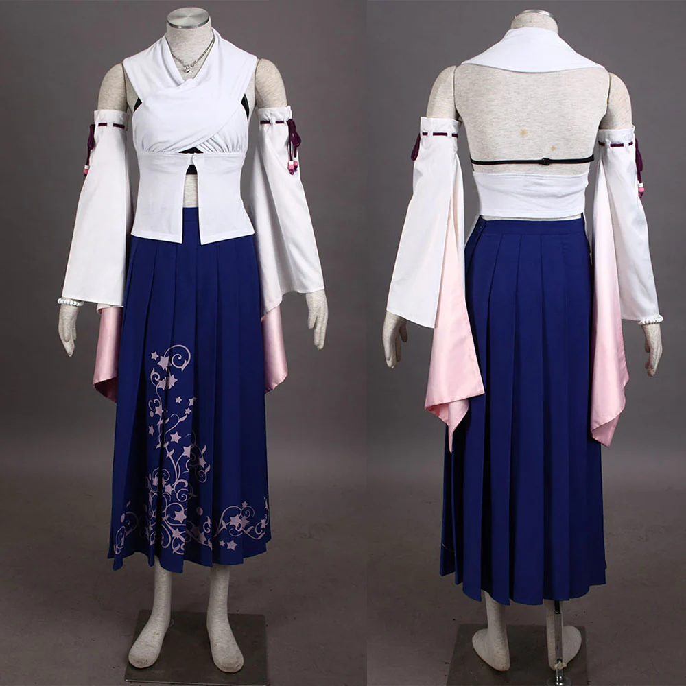 Final Fantasy X 10 Costume Yuna Cosplay Full Outfit for Women and Kids - Image 6