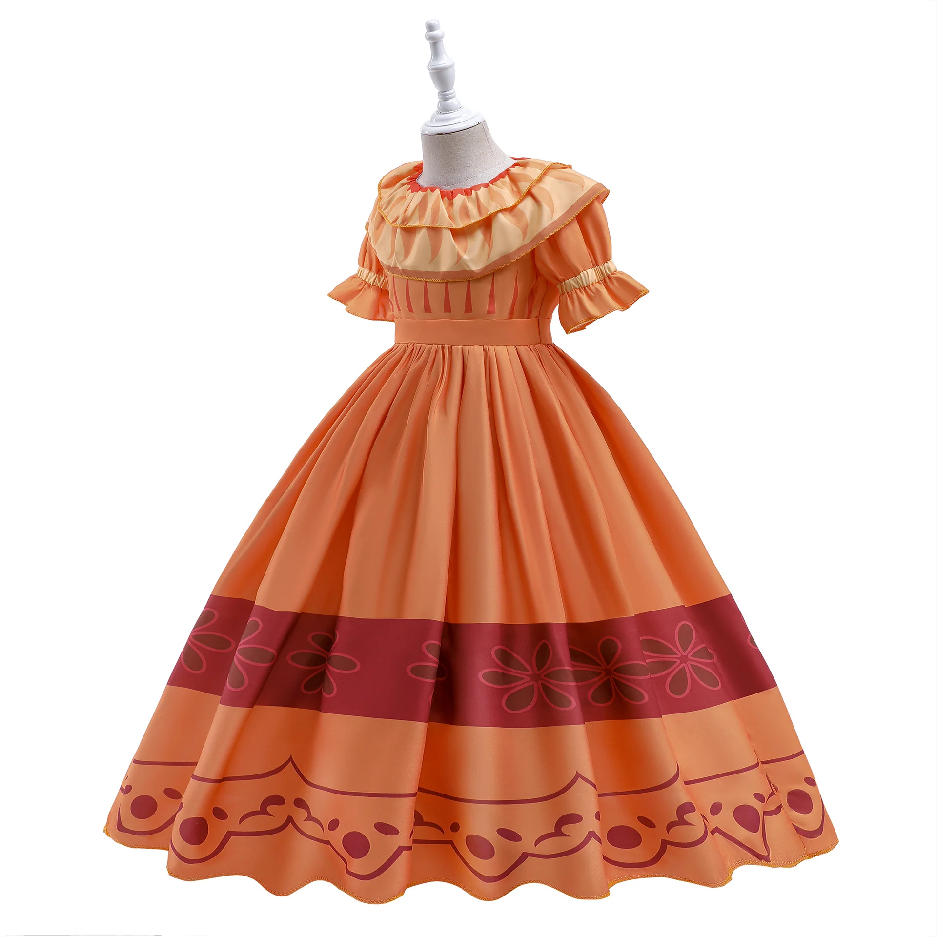 Girls Encanto Pepa Princess Dress Cosplay Muti-Layer Collar Puff Sleeves Fancy Dress - Image 3