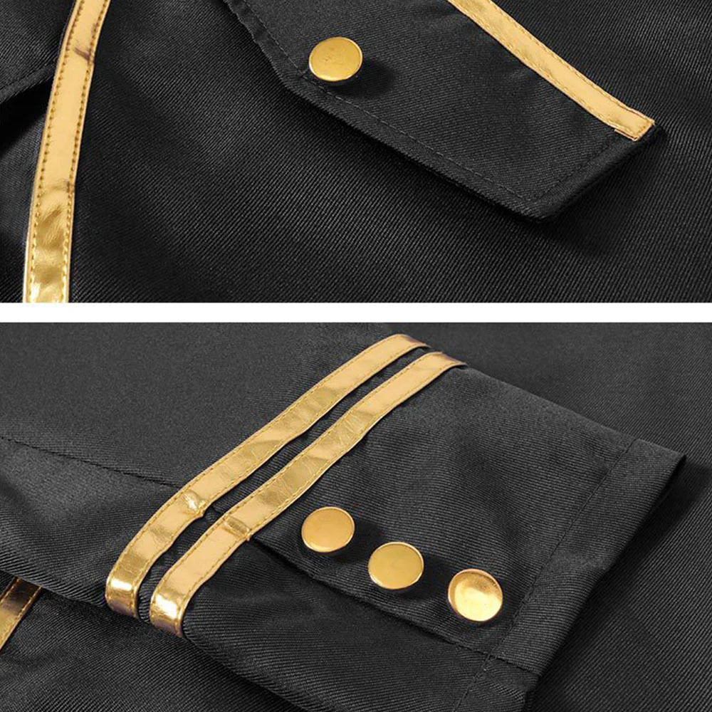 Halloween Costume Coat Middle Age Steampunk Silver Edge Vintage Unifrom Cosplay for Men - Image 9