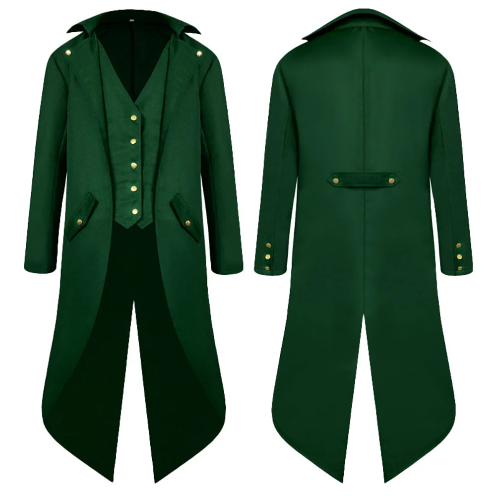 Halloween Costume Coat Middle Age Steampunk Vintage Unifrom Cosplay for Men and Kids - Image 3