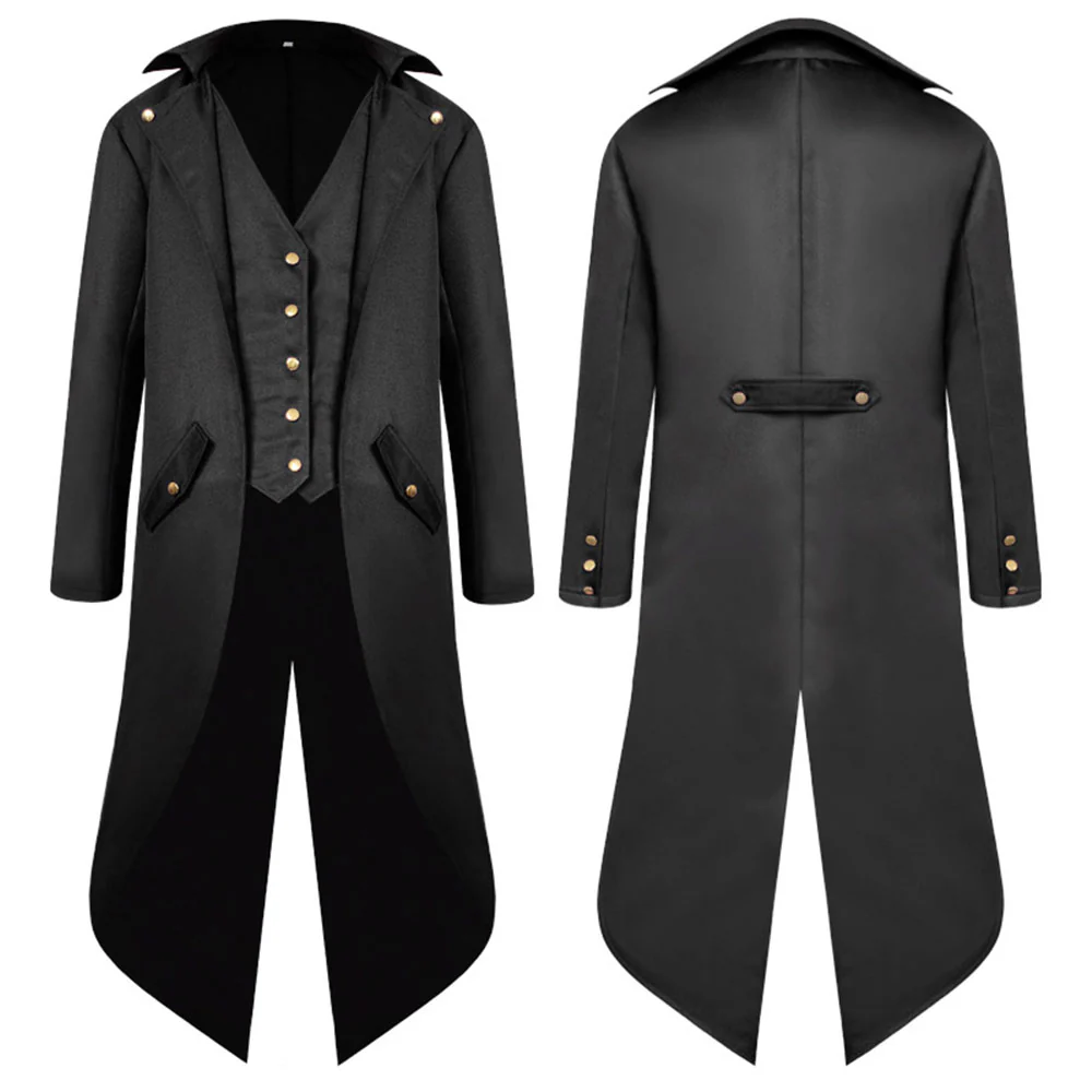 Halloween Costume Coat Middle Age Steampunk Vintage Unifrom Cosplay for Men and Kids - Image 6