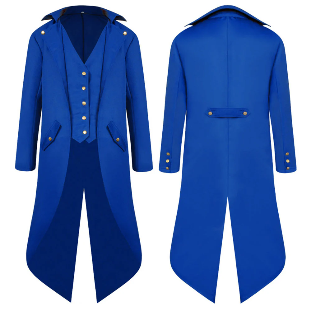Halloween Costume Coat Middle Age Steampunk Vintage Unifrom Cosplay for Men and Kids - Image 9