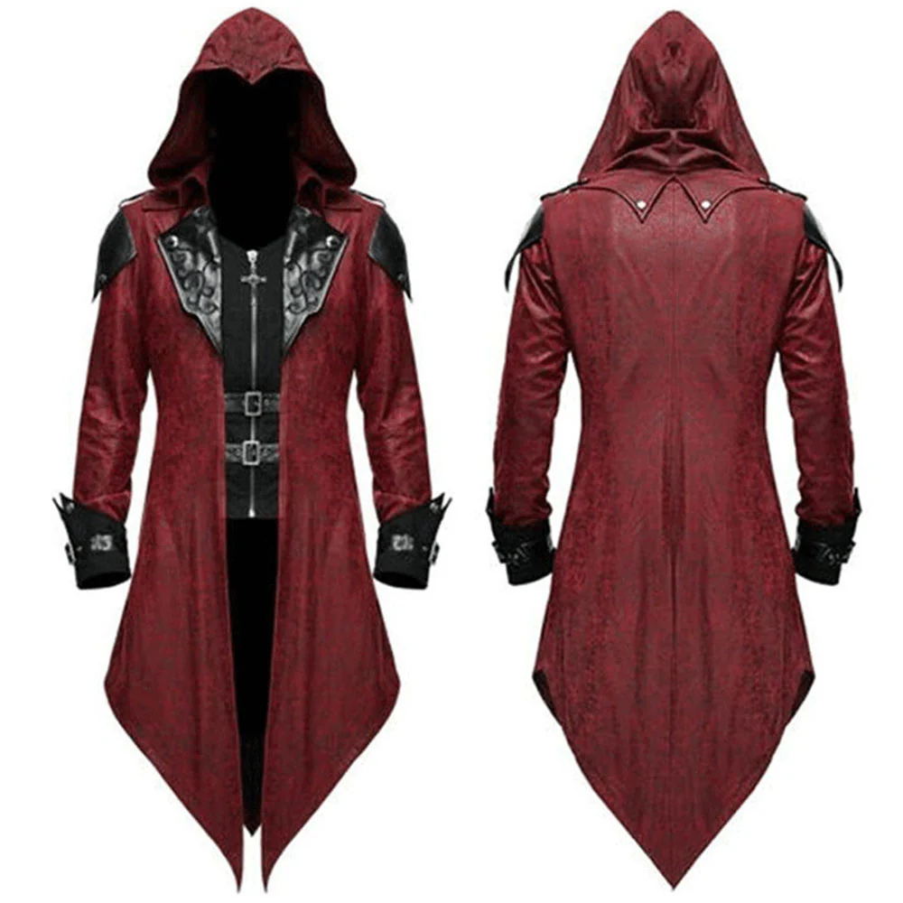 Halloween Costume Coat Middle Age Vintage Steampunk Dark Cosplay Unifrom for Men - Image 3