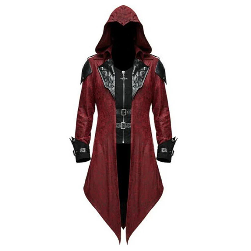 Halloween Costume Coat Middle Age Vintage Steampunk Dark Cosplay Unifrom for Men - Image 4