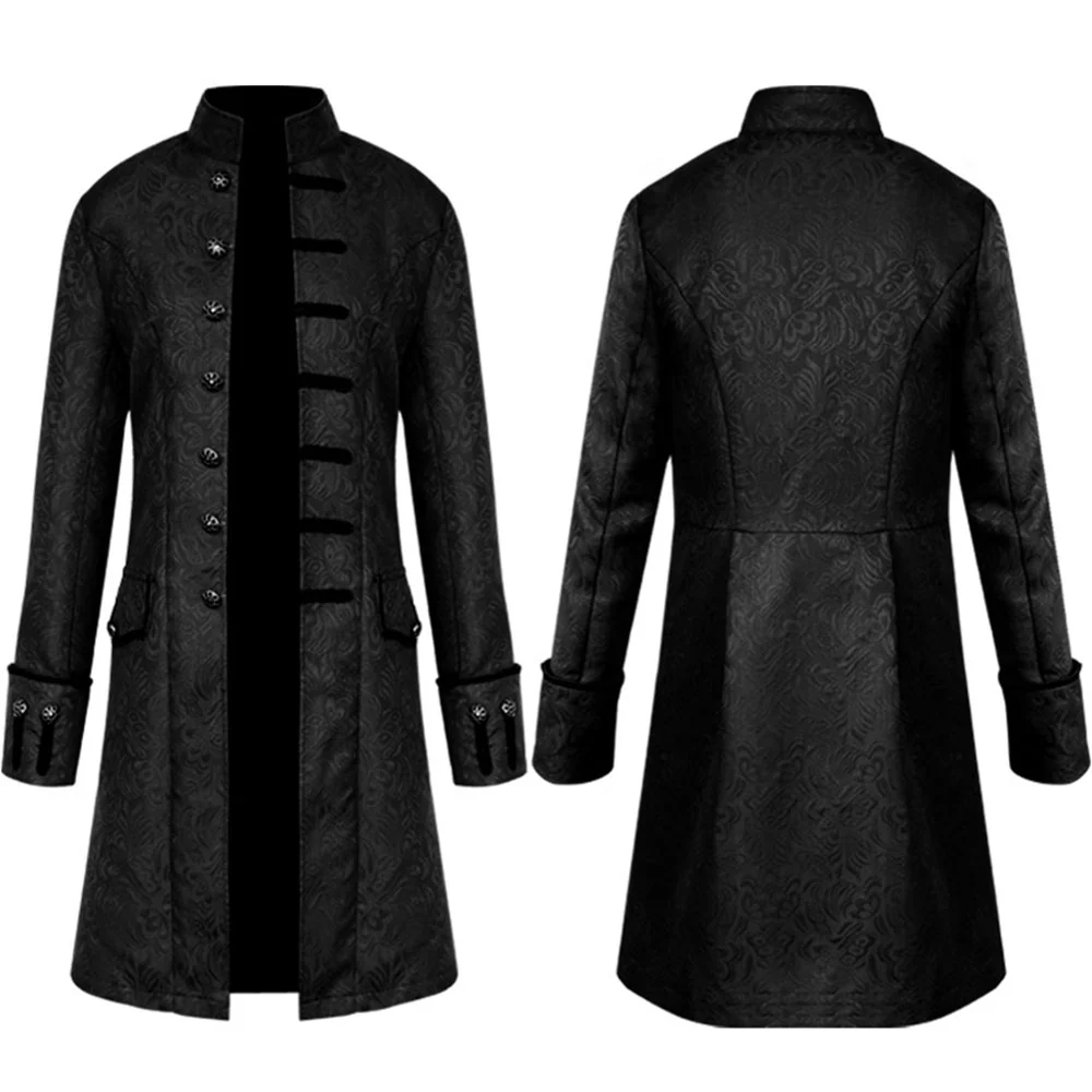 Halloween Costume Coat Middle Century Steam Punk Vintage Unifrom Cosplay for Men and Kids - Image 2