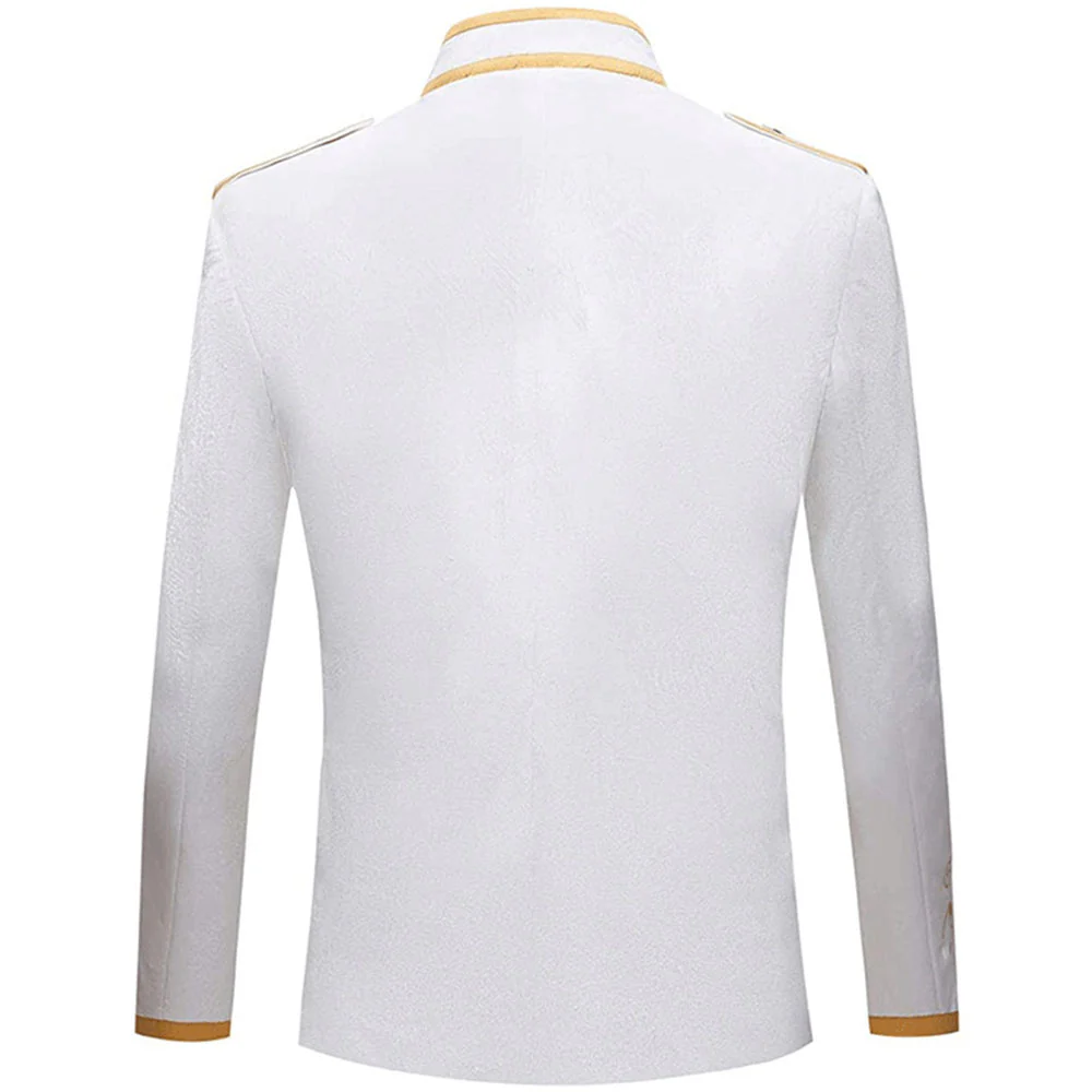Halloween Costume Jacket Middle Age Prince Golden Edge Stand Collar Unifrom Cosplay for Men - Image 3