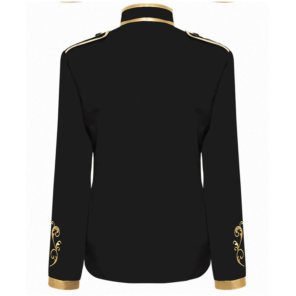 Halloween Costume Jacket Middle Age Prince Golden Edge Stand Collar Unifrom Cosplay for Men - Image 5