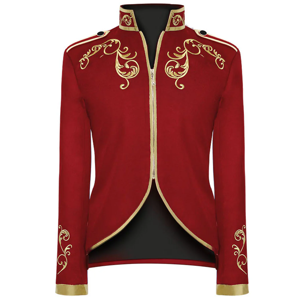 Halloween Costume Jacket Middle Age Prince Golden Edge Stand Collar Unifrom Cosplay for Men - Image 9
