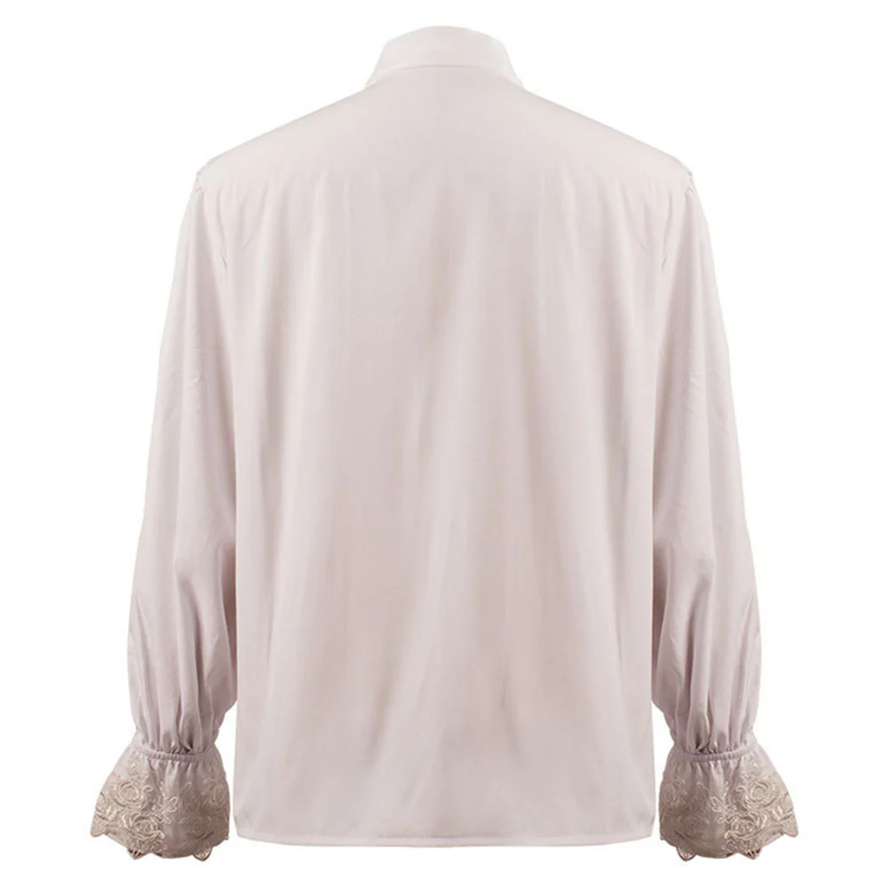 Halloween Costume Shirt Renaissance Victoria Steampunk Vintage Ruffles Shirt for Women - Image 10
