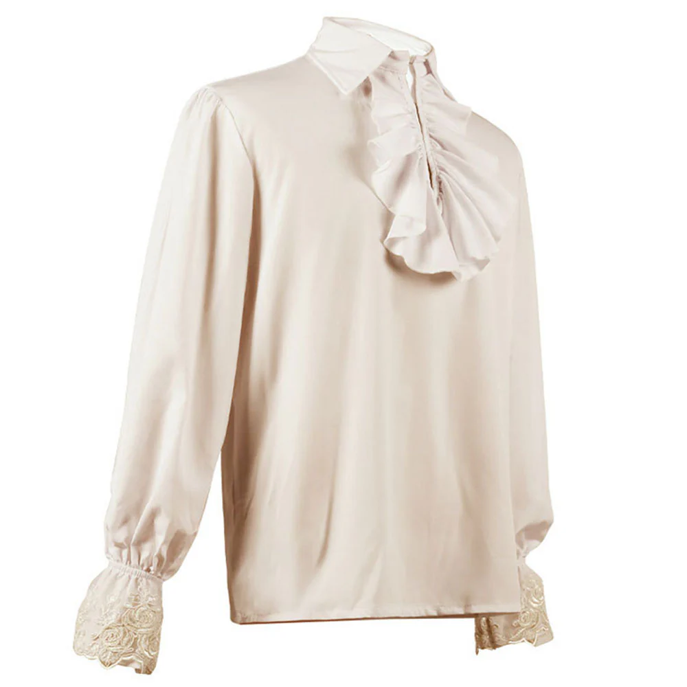 Halloween Costume Shirt Renaissance Victoria Steampunk Vintage Ruffles Shirt for Women - Image 6