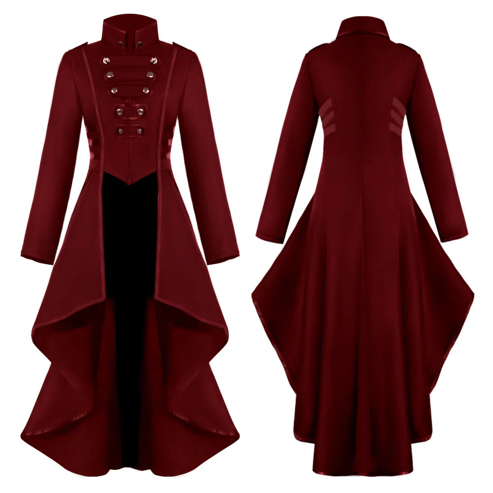 Halloween Costume Tailcoat Middle Age High-Low Vintage Long Tailcoat Cosplay for Women - Image 5