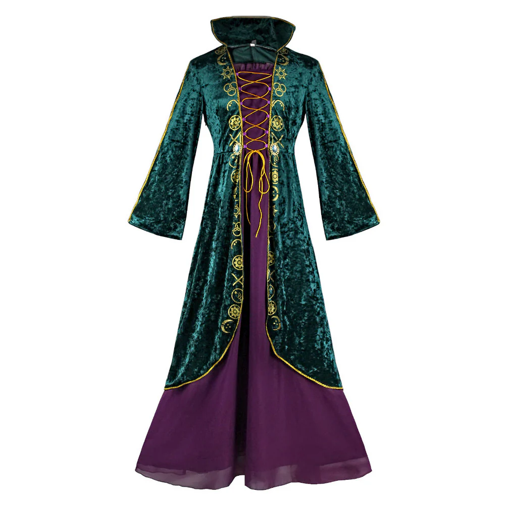 Hocus Pocus 2 Costumes Witch Winifred and Sarah Cosplay Dresses for Women and Kids - Image 4