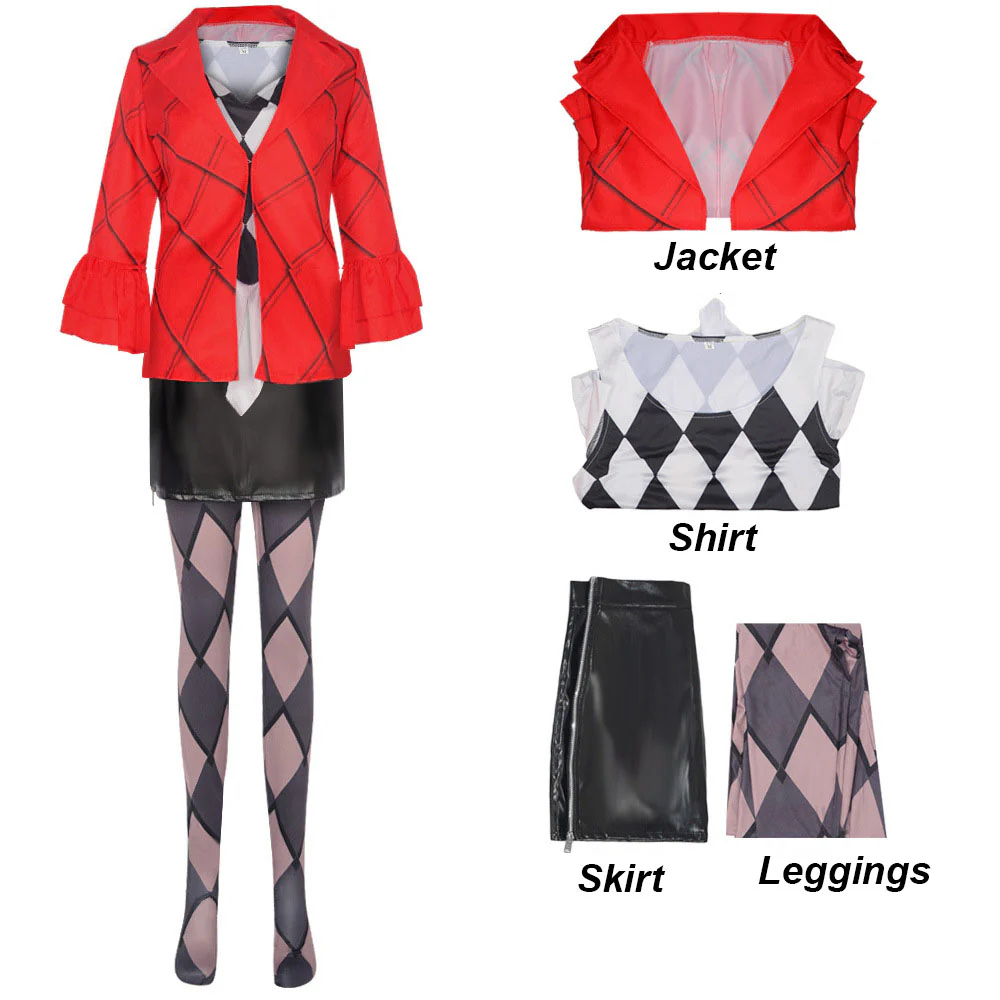 Joker 2 Folie à Deux Costumes Harley Quinn Cosplay Red full Outfits for Women - Image 5