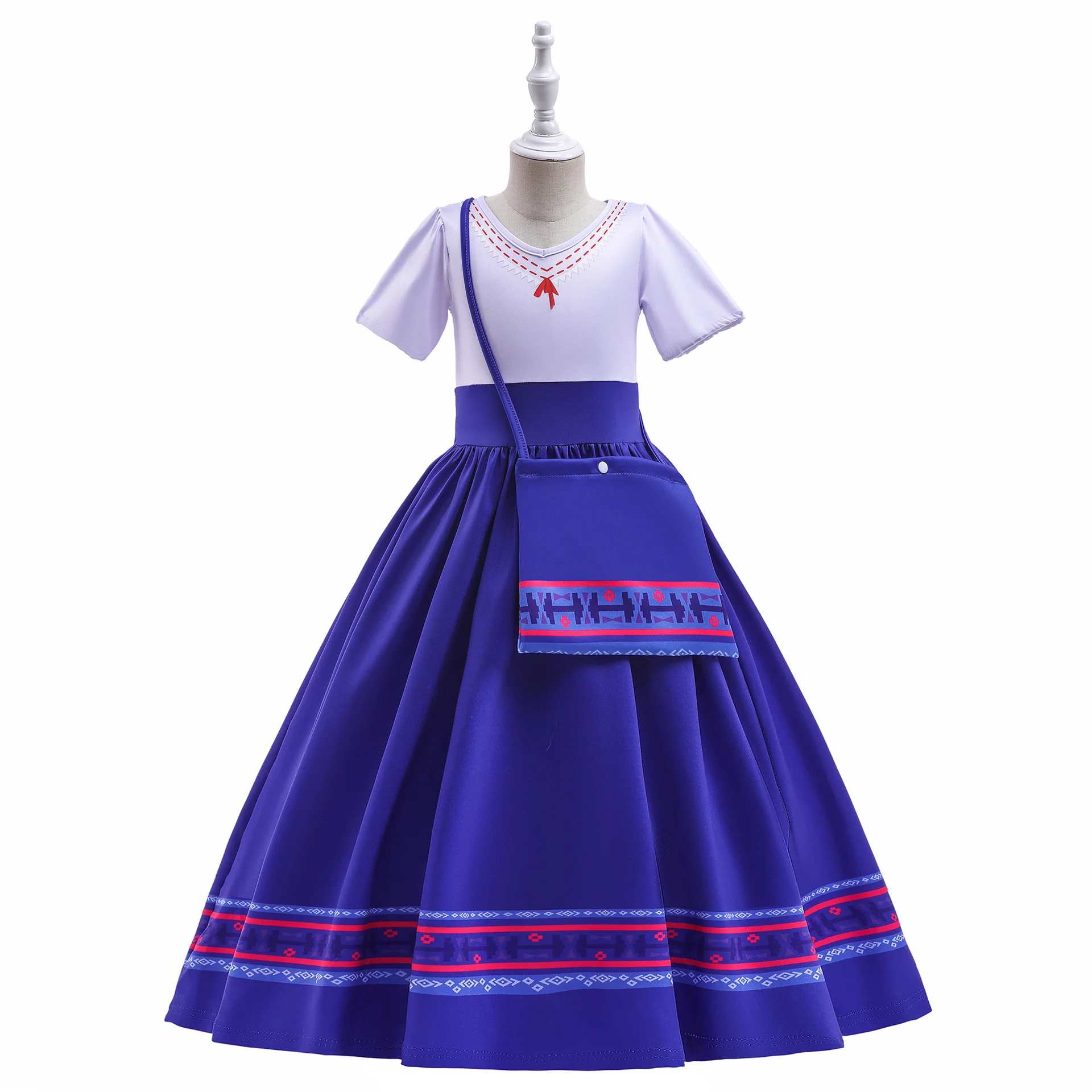 Kids Encanto Costume Luisa Cosplay Girls Birthday Princess Fancy Dress with Bag - Image 3