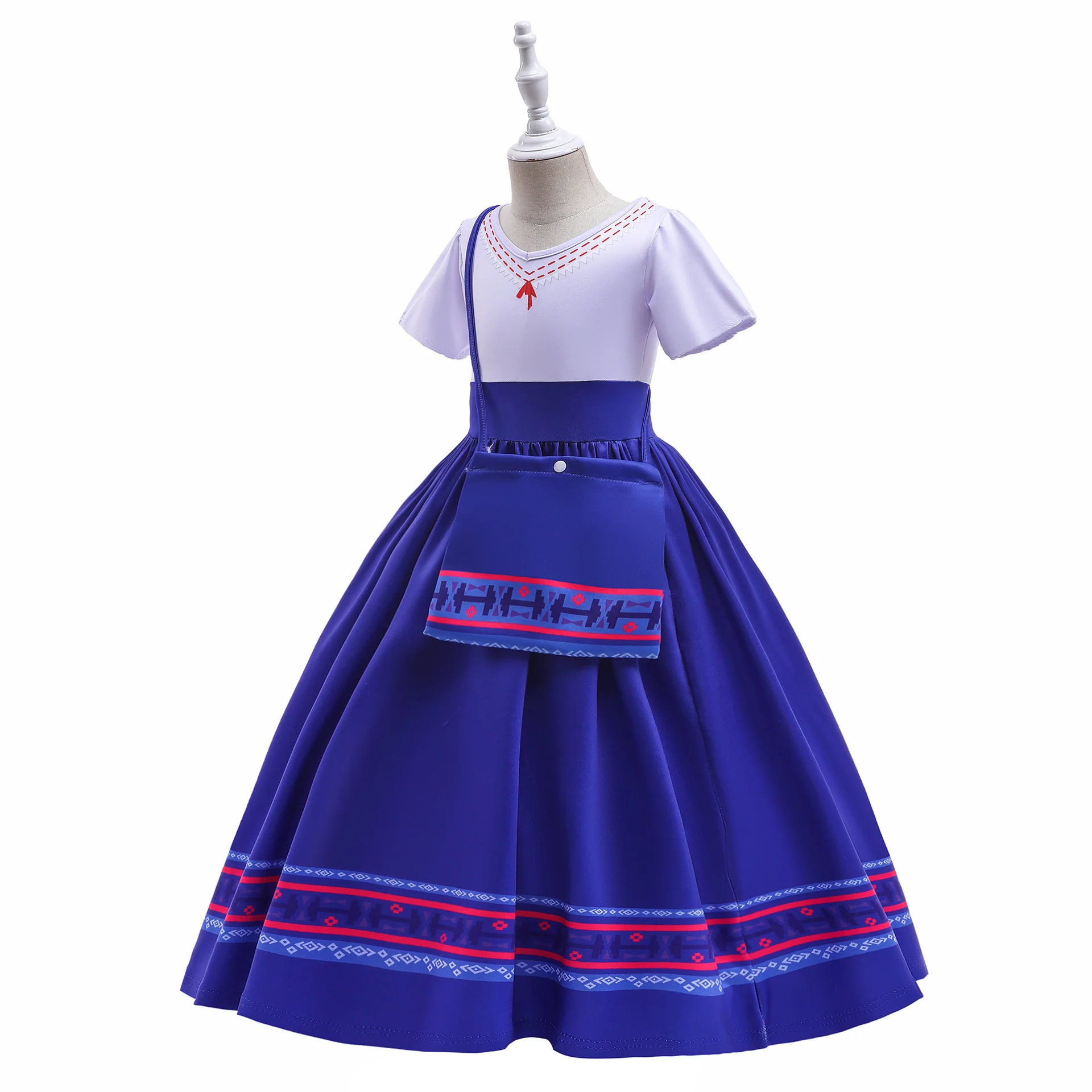 Kids Encanto Costume Luisa Cosplay Girls Birthday Princess Fancy Dress with Bag - Image 4