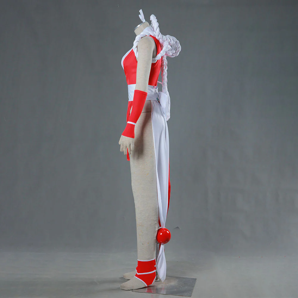 King of Fighters Costume Mai Shiranui Red Suit Cosplay full Outfit for Women and Kids - Image 5