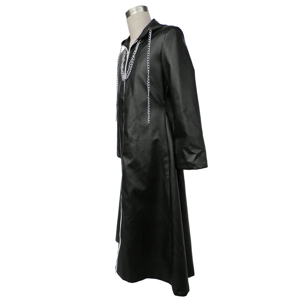Kingdom Hearts Costume Organization XIII Cosplay Cloak Black Leather Robe for Men and Kids - Image 3