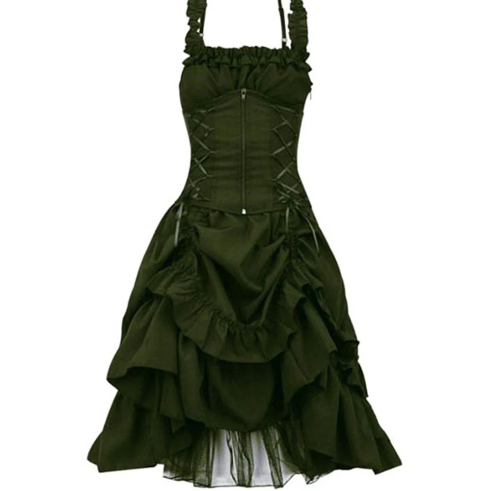 Lolita Cosplay Dress Gothic Style High Low Length Corset Lace Oversize Dress for Women - Image 7