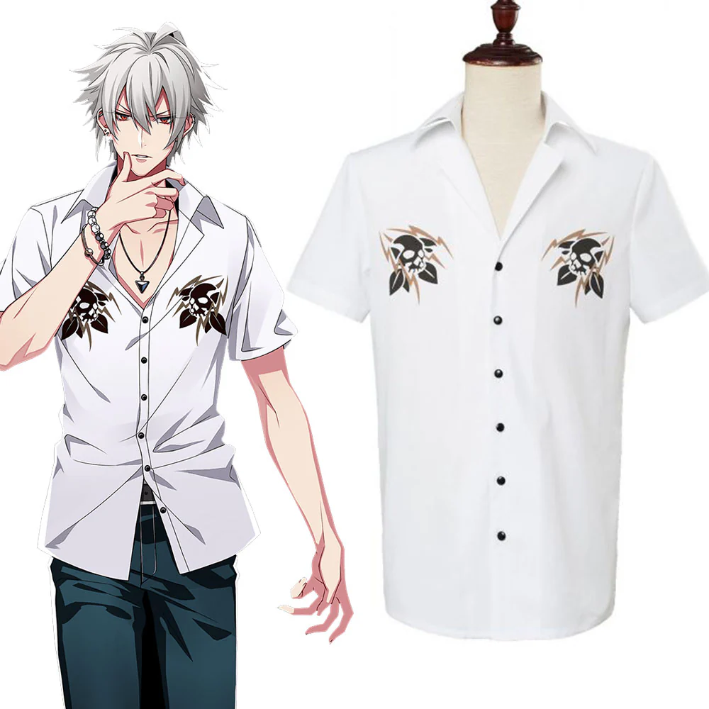 Men and Kids Division Rap Battle Costume Samatoki Aohitsugi Cosplay White Shirt
