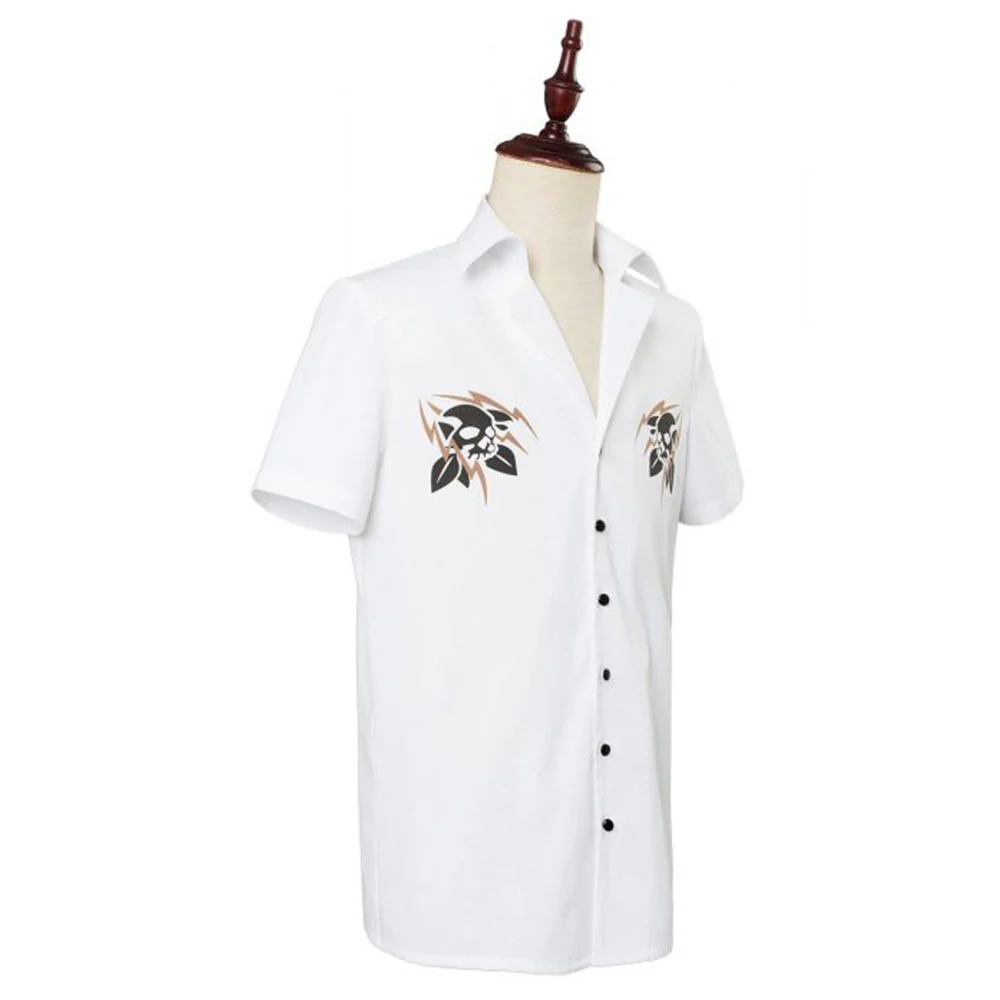 Men and Kids Division Rap Battle Costume Samatoki Aohitsugi Cosplay White Shirt - Image 4