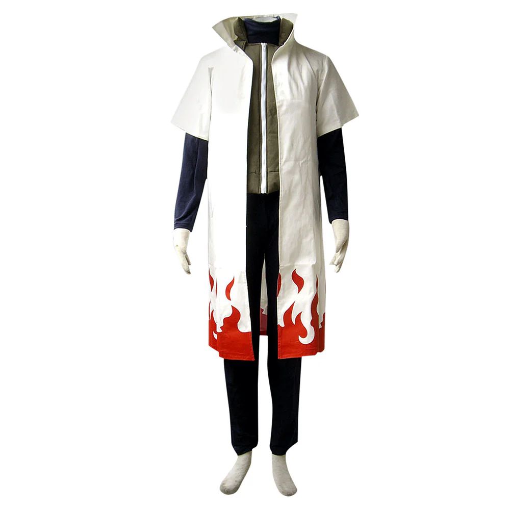 Men and Kids Naruto Costume 4th Hokage Namikaze Minato Cosplay Cloak with Blue Headband - Image 2