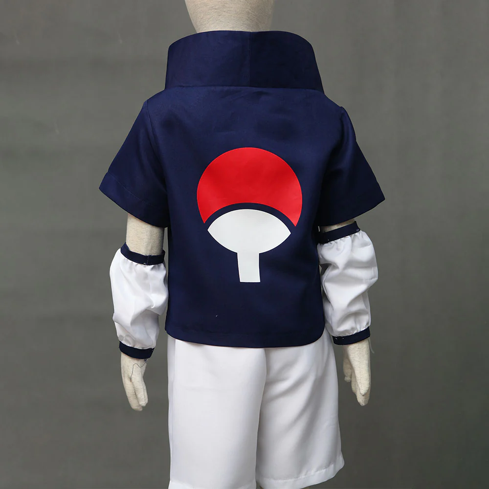 Men and Kids Naruto Costume Childhood Uchiha Sasuke Cosplay full Outfit - Image 7