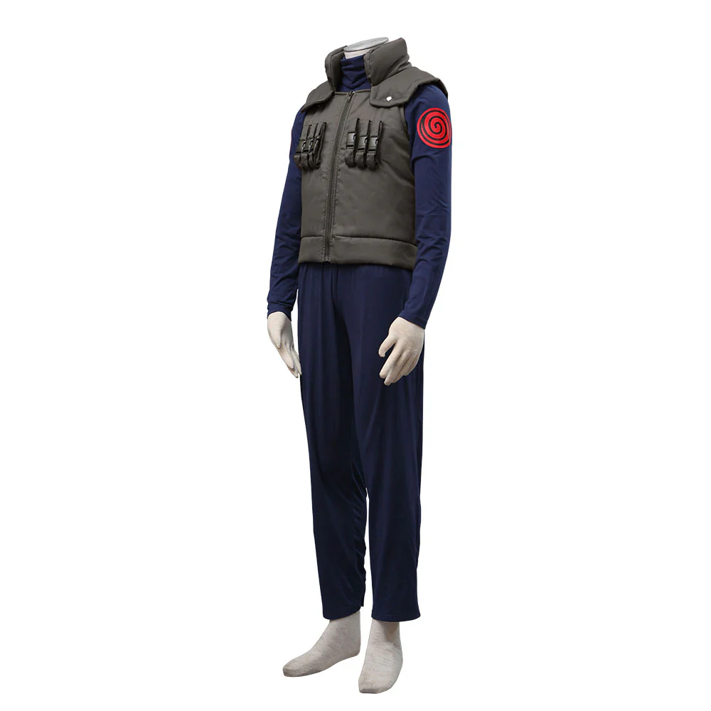 Men and Kids Naruto Costume Konoha Ninja Village Jonin Uniform Kakashi Cosplay Uniform - Image 4