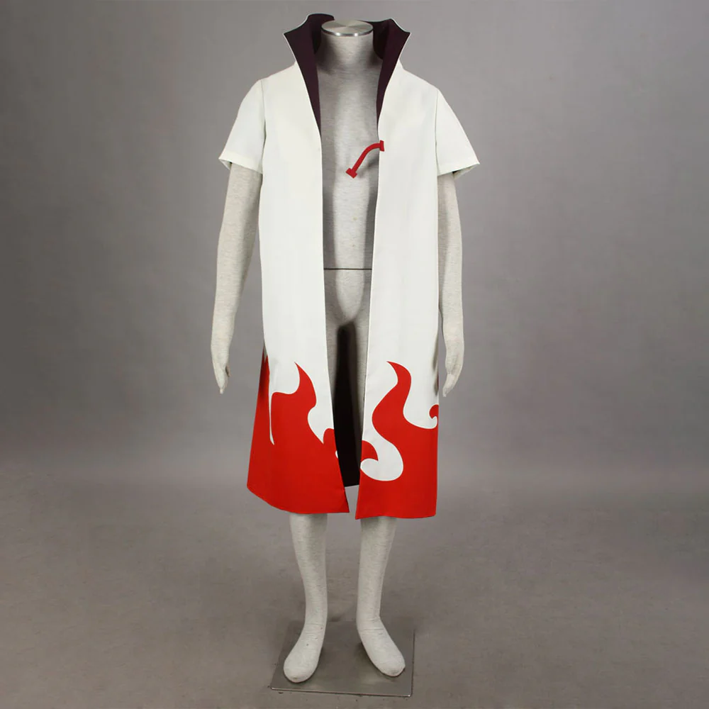 Naruto Costume 4th Hokage Minato Cloak No Back Word Cosplay Robe for Men and Kids - Image 2