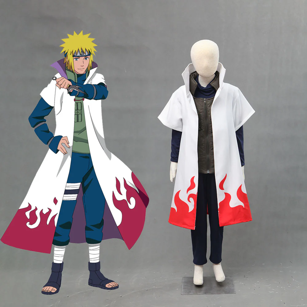 Naruto Costume 4th Hokage Namikaze Minato Cosplay Full Outfit for Men and Kids