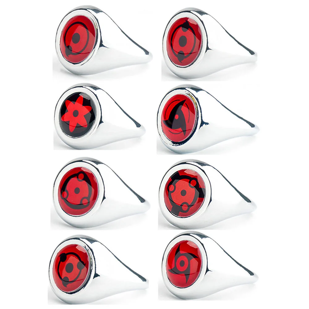 Naruto Costume Accessories The Sharingan 10 PCS Rings with Box Itachi Sasuke Obito Cosplay Rings - Image 3